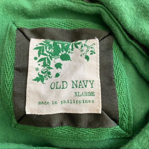 OLD NAVY Aspen Green Zip Front Varsity Sweatshirt Hoodie Size XL - Picture 4 of 5